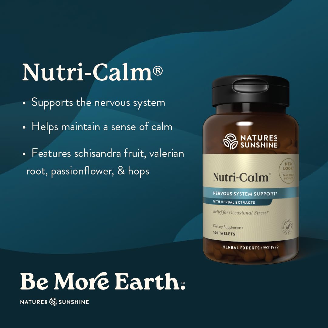 Nature's Sunshine Nutri-Calm- Herbal Stress Relief Supplement for Natural Relief, Mood Support and Boost, Nervous System Support - 100 Count Nature's Sunshine Au supplements