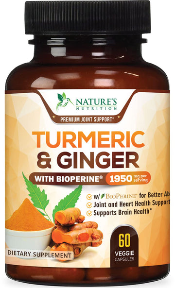 Turmeric Curcumin with BioPerine & Ginger 95% Standardized Curcuminoids Nature's Nutrition Au supplements