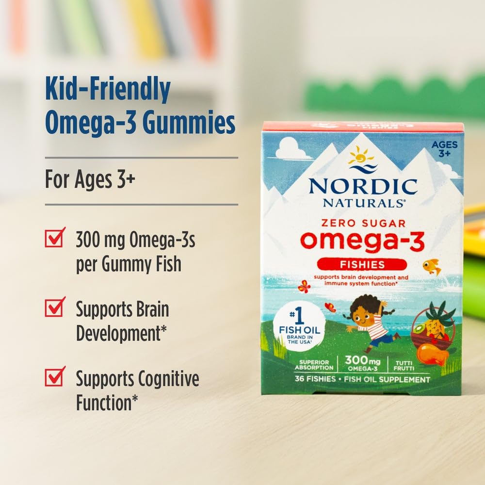 Nordic Naturals Nordic Omega-3 Fishies, Tutti Frutti - 36 Fishies - 300 mg Total Omega-3s with EPA & DHA - Healthy Brain, Mood, Vision & Immune System - Non-GMO - 36 Servings Nordic Naturals Au supplements