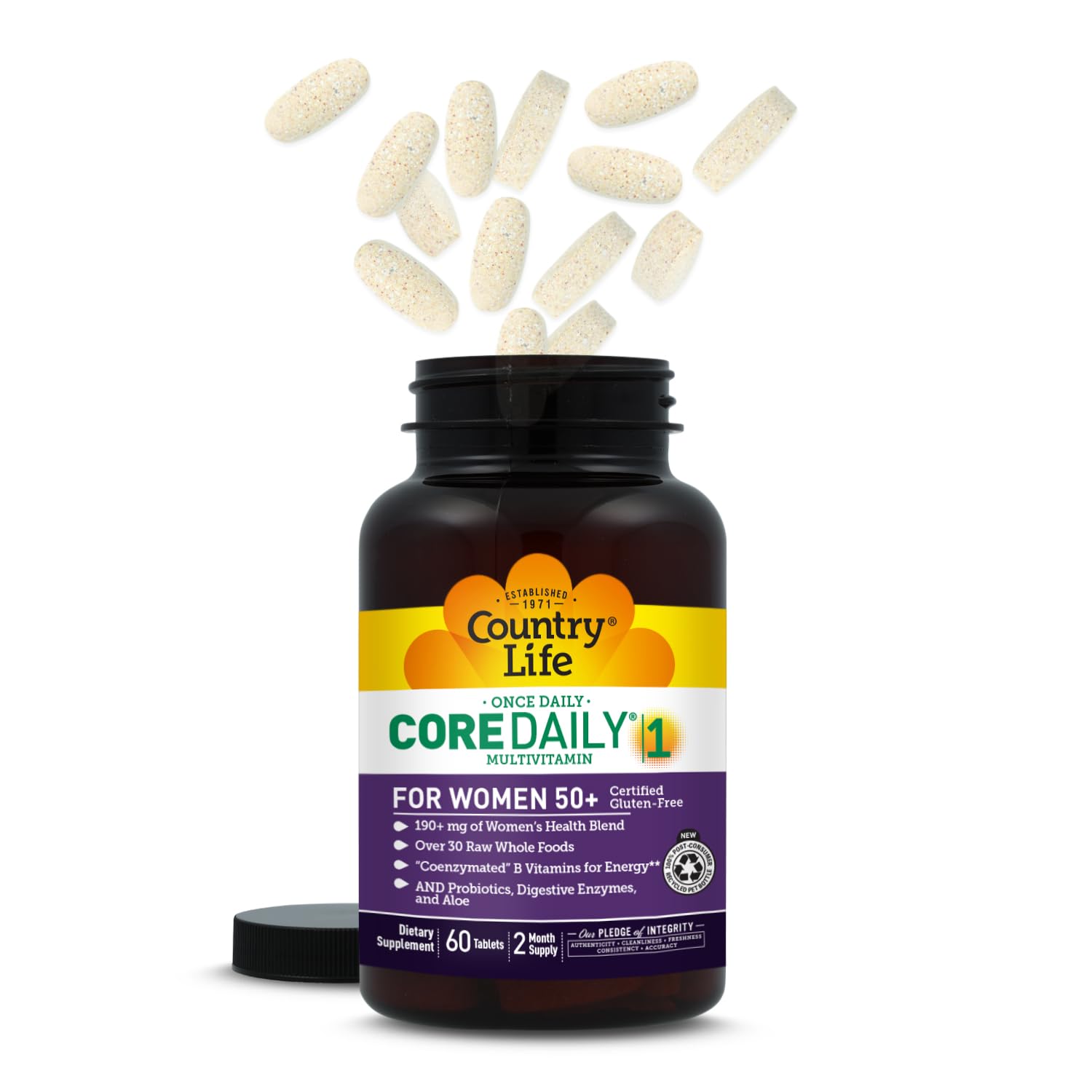 Country Life CORE Daily-1 for Women 50+ Multivitamin - Formulated for Women Over 50, Complete Daily Nutrition with Women's Health Blend, Coenzymated B Vitamins, Probiotics, and Digestive Enzymes Country Life Au supplements
