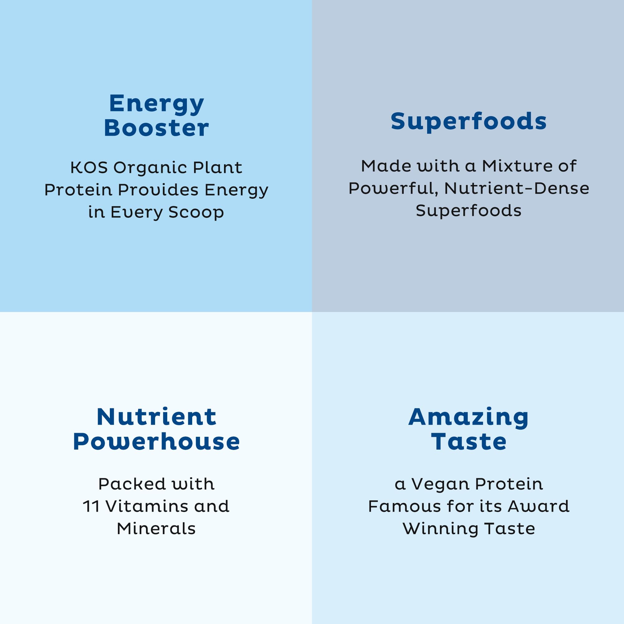 KOS Plant Based Protein Powder, Blueberry Muffin - Organic Pea Protein Superfood KOS Au supplements