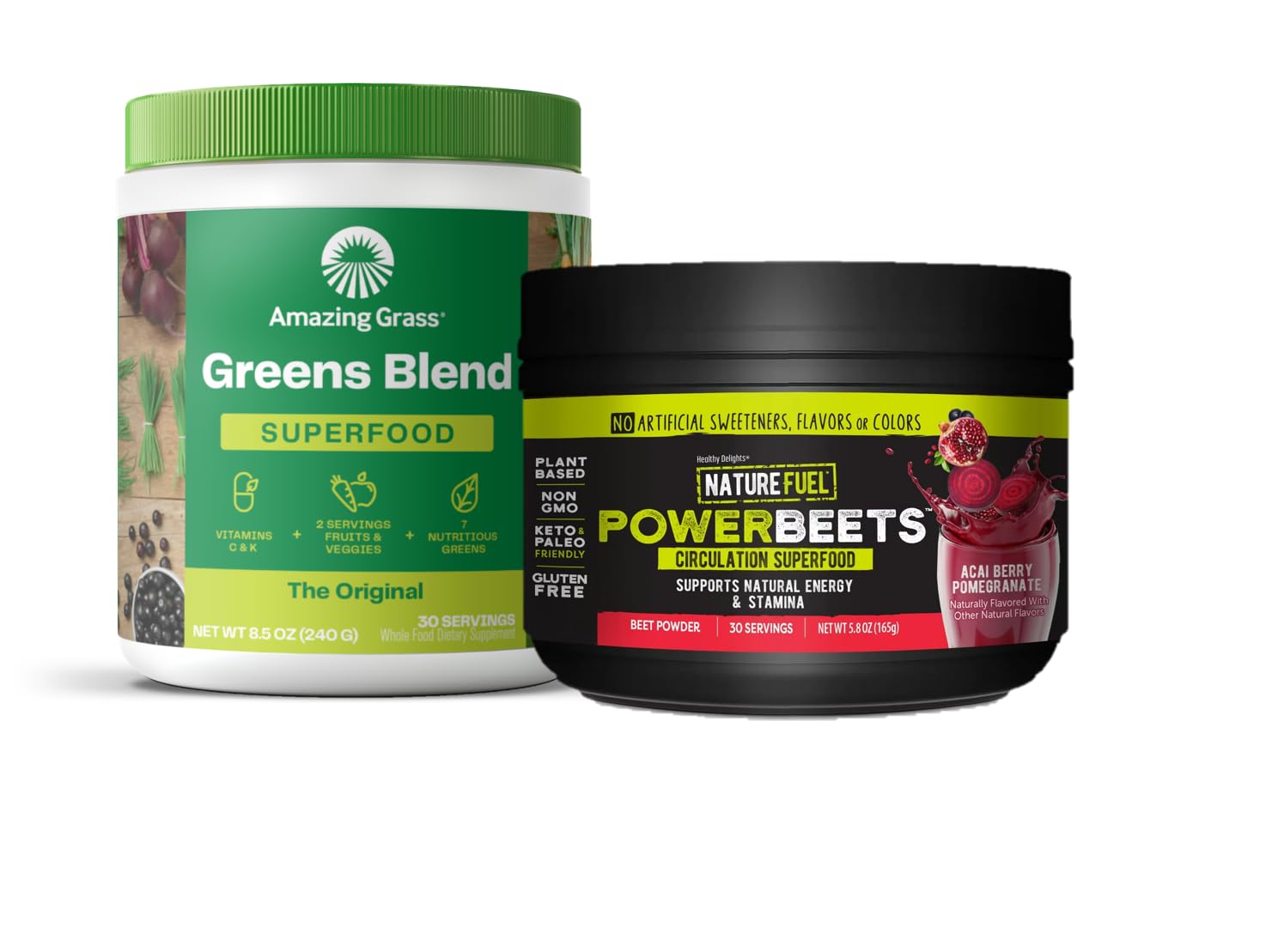 Amazing Grass Greens Blend Superfood: Super Greens Powder Smoothie Mix for Boost Energy, 30 Servings & Nature Fuel Power Beets Powder, Beet Root Powder, Support Natural Energy, 30 Servings Amazing Grass Au supplements