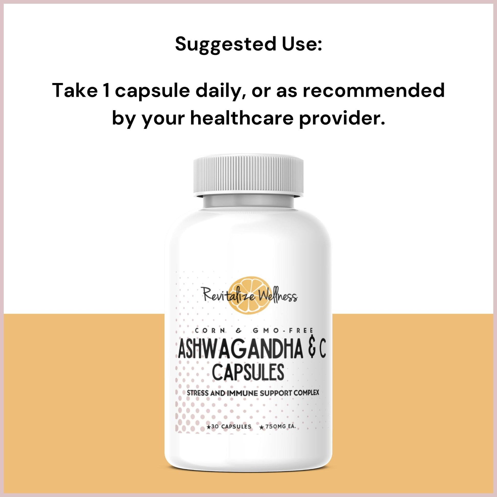 Revitalize Wellness Ashwagandha + Vitamin C Capsules | Stress and Immune Support Complex | with 550 mg Ashwagandha and 200 mg Vitamin C per Serving | 30 Servings Revitalize Wellness Au supplements