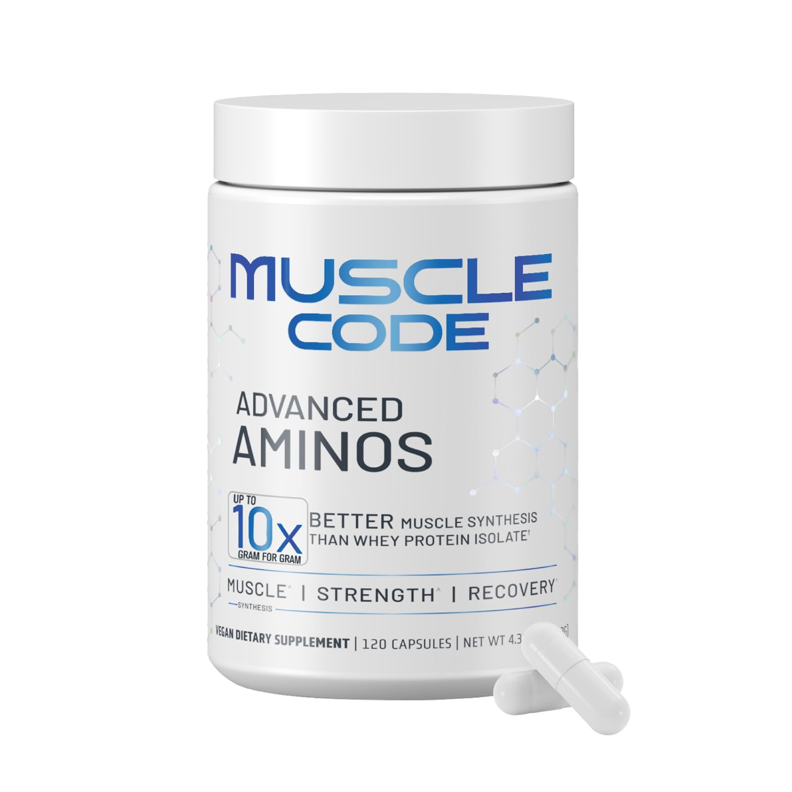 NAUTILUS Muscle Code Essential Amino Acid Capsules – Muscle Synthesis & Repair & Strength – Unflavored – 30 Servings – Clinically Studied – 0g Sugar, Keto, Vegan, Gluten Free, Dairy Free NAUTILUS Au supplements