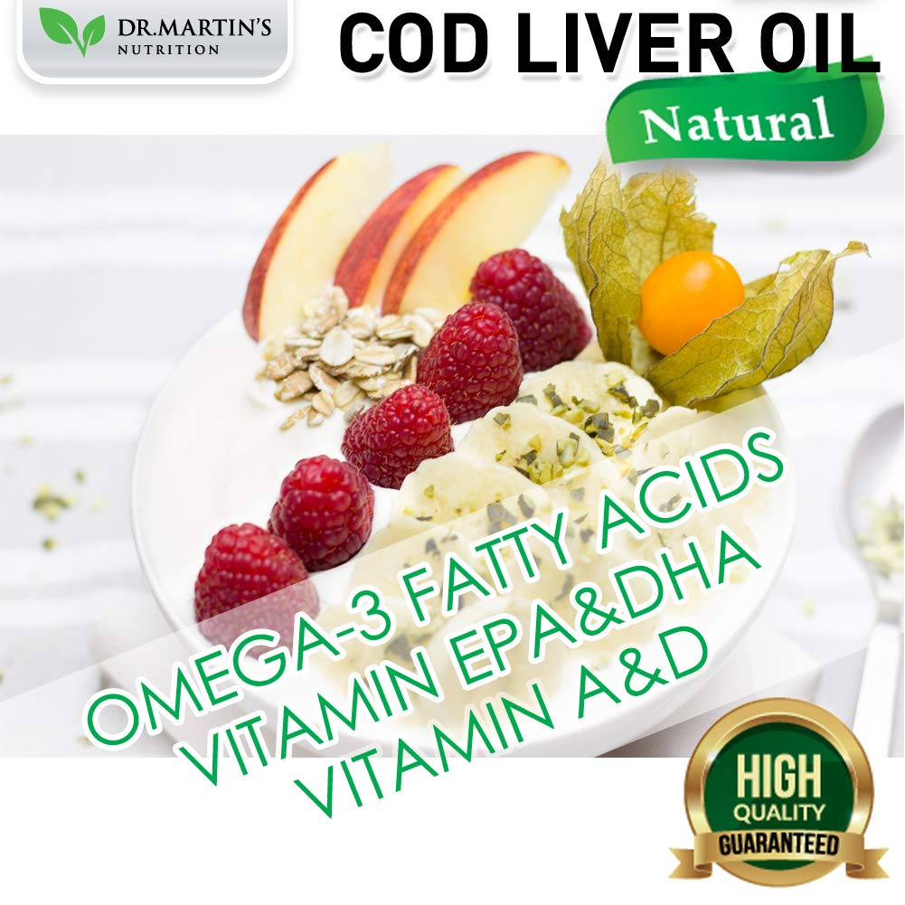 COD Liver Oil | 300 Softgels | Natural Source of Omega 3 Fatty Acids | Triple Strength | Best Immune Health, Healthy Bones & Muscle Dietary Supplement | DR. MARTIN'S NUTRITION Au supplements