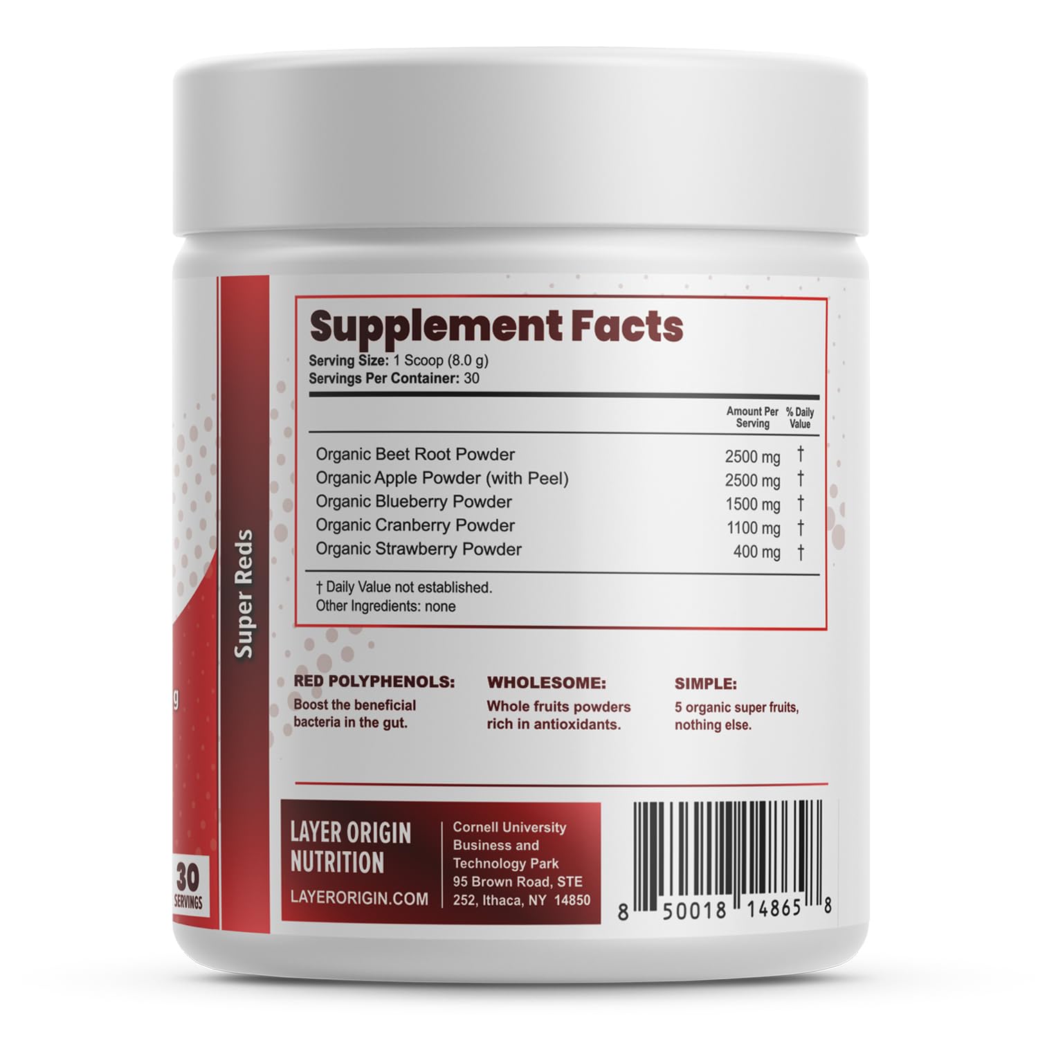 Layer Origin Simple Reds - Organic Red Polyphenols Whole Fruit Powder | Five Real Whole Fruits | 30 Servings Layer Origin Au supplements