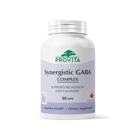 PROVITA Synergistic GABA Complex | GABA Supplement | with B6 & Glutamic Acid | Stress Relief Supplement | Mood Support | Relaxation & Calmness | Brain Support | Mood Enhancer | 60 Veg Capsules PROVITAAu supplements