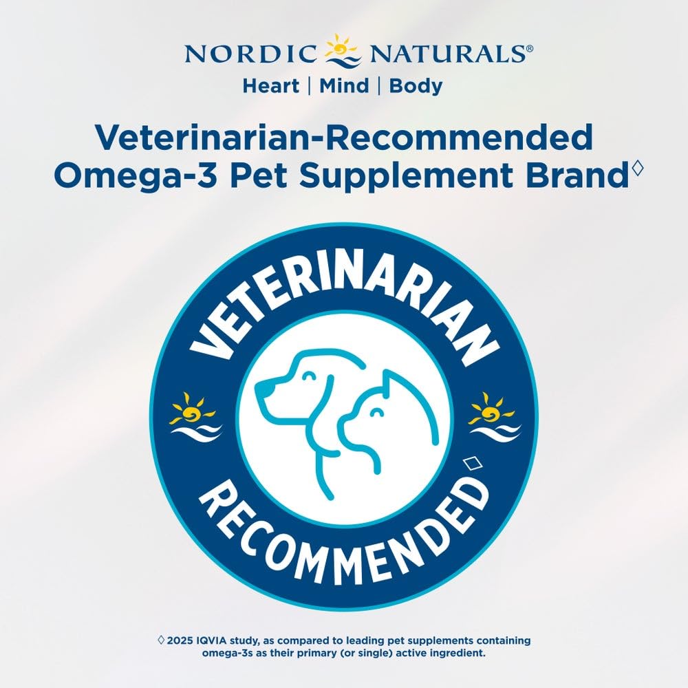 Nordic Naturals Omega-3 Pet, Unflavored - 16 oz - 1380 mg Omega-3 Per Teaspoon - Fish Oil for Large to Very Large Dogs with EPA & DHA - Promotes Heart, Skin, Coat, & Immune Health Nordic Naturals Au supplements