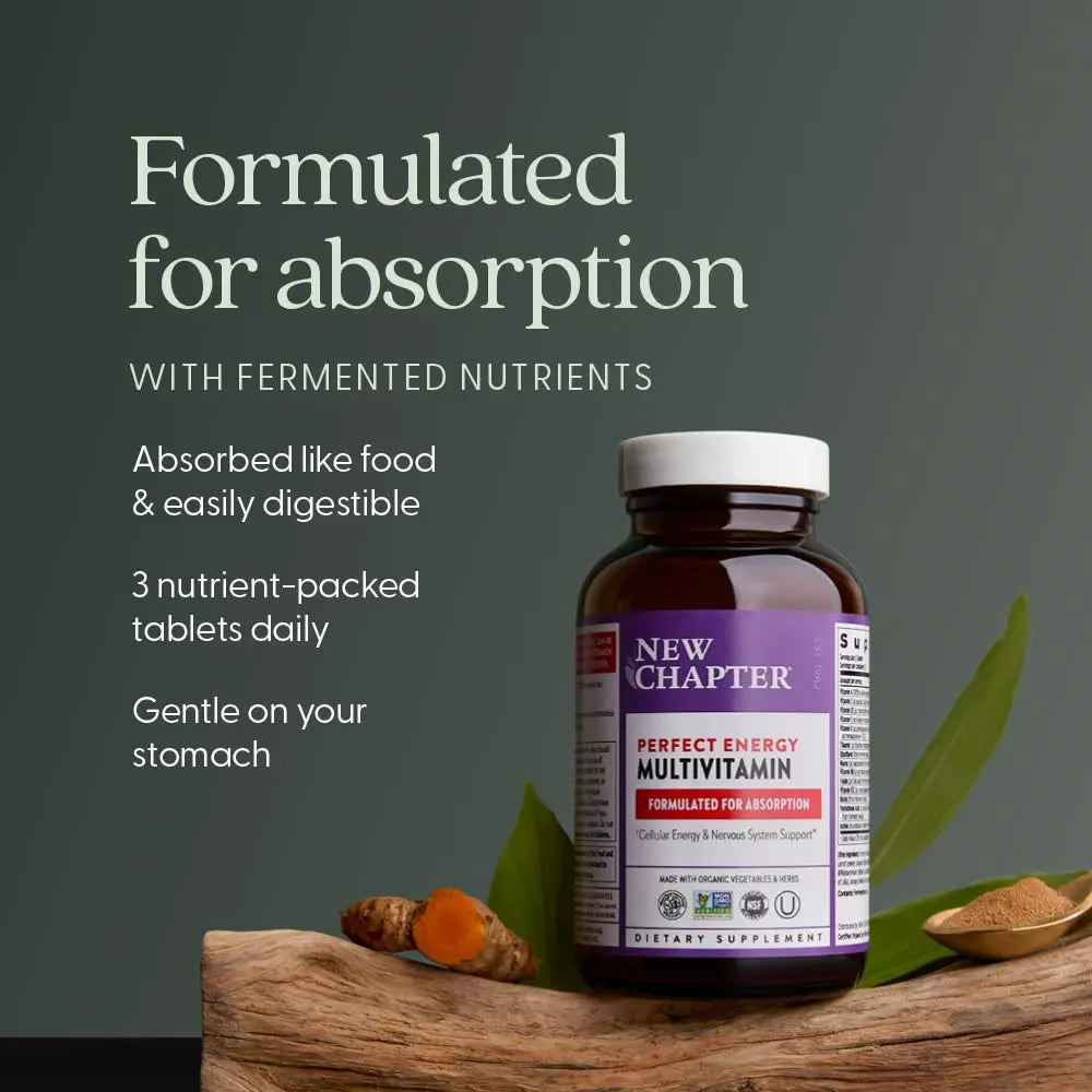 New Chapter Energy Supplement - Perfect Energy Multivitamin for Balanced Energy + Stress Support with B Vitamins + Vitamin D3 New Chapter Au supplements