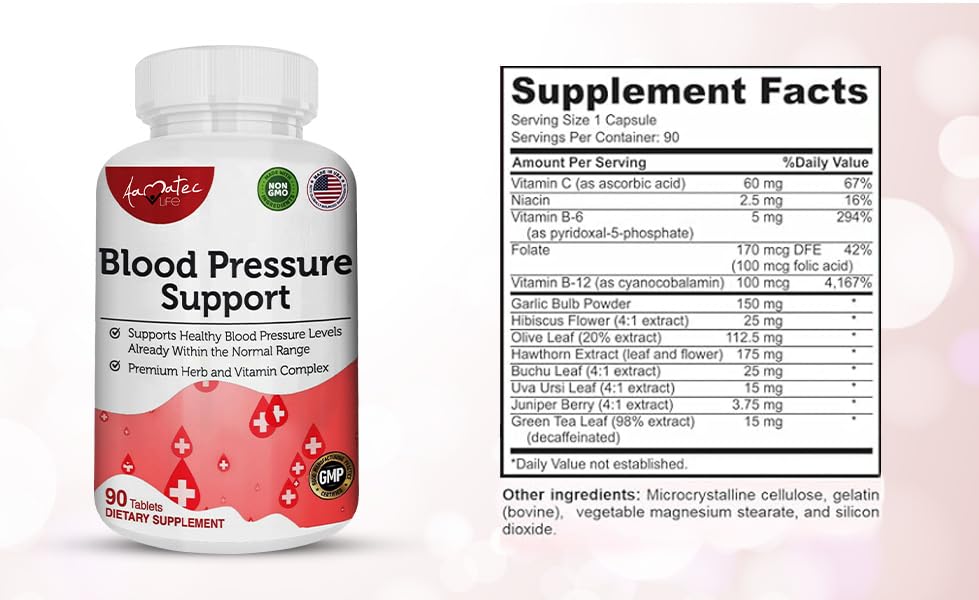 AAMATEC LIFE Blood Pressure Support Supplement 90 Capsules AAMATEC LIFE Au supplements