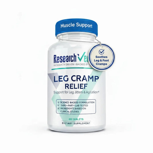 Research Verified Leg Cramps - Magnesium, B Vitamins, Ginger, Chamomile, BioPerine - Circulation Support - Vegan - 1 Month Supply Research VerifiedAU supplements