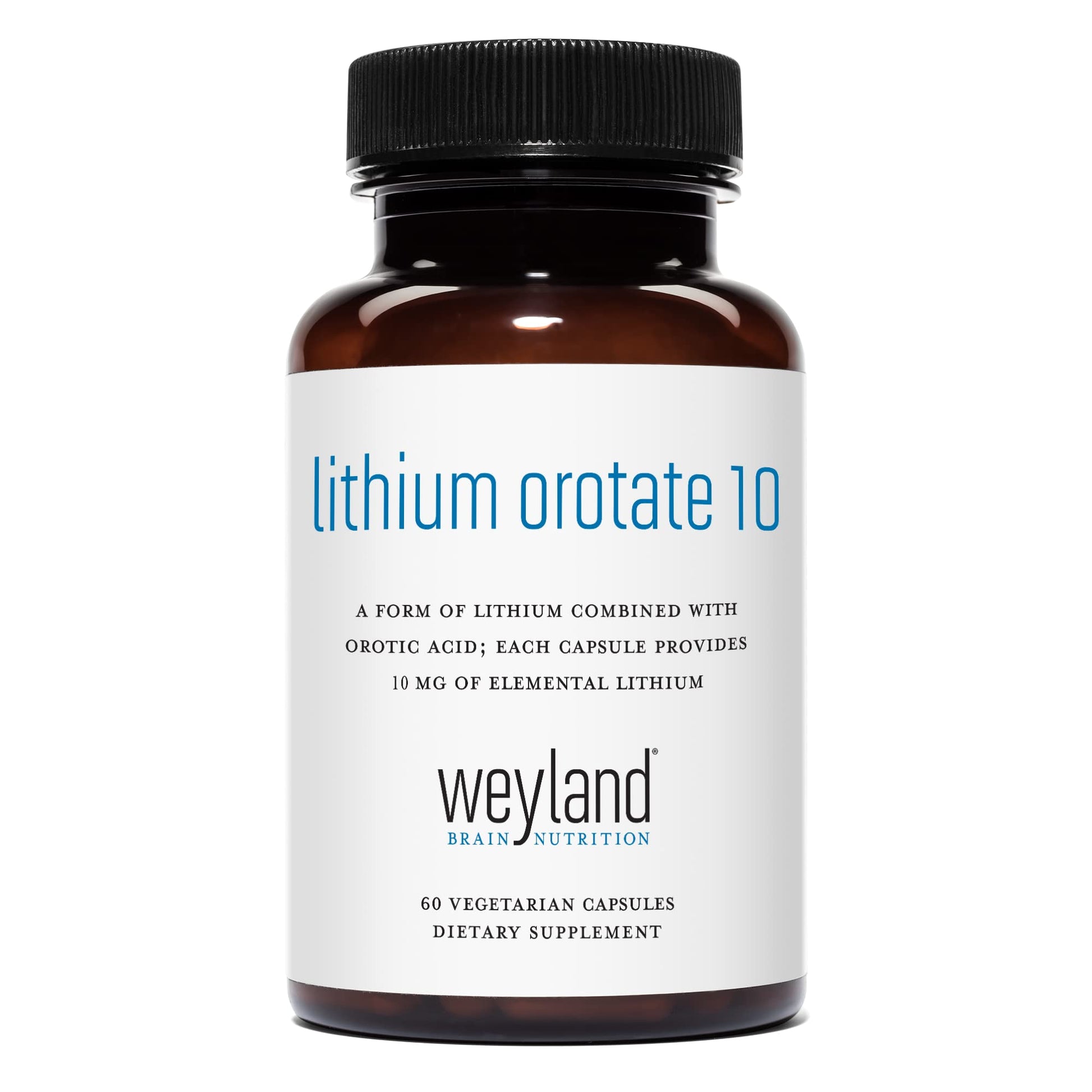 Weyland Brain Nutrition: Lithium Orotate 10mg (1 Bottle), 60 Vegetarian Weyland Brain Nutrition Au supplements