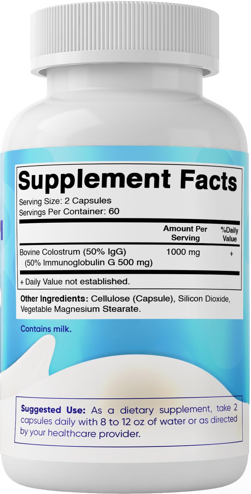 Vitamatic Bovine Colostrum Supplement 1000 mg per Serving - 50% Highest IgG - Supplement for Gut Health, Hair Growth, Beauty, Muscle Recovery, & Immune Support - 120 Capsules Vitamatic Au supplements