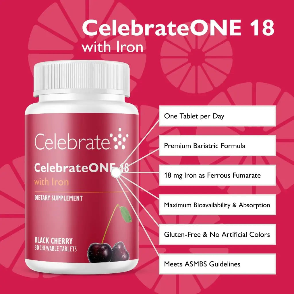 Celebrate Vitamins CelebrateONE 18 Chewables, 18mg Iron - Once Daily Bariatric Multivitamin, Essential Vitamins & Minerals Celebrate Bariatric Supplements Au supplements