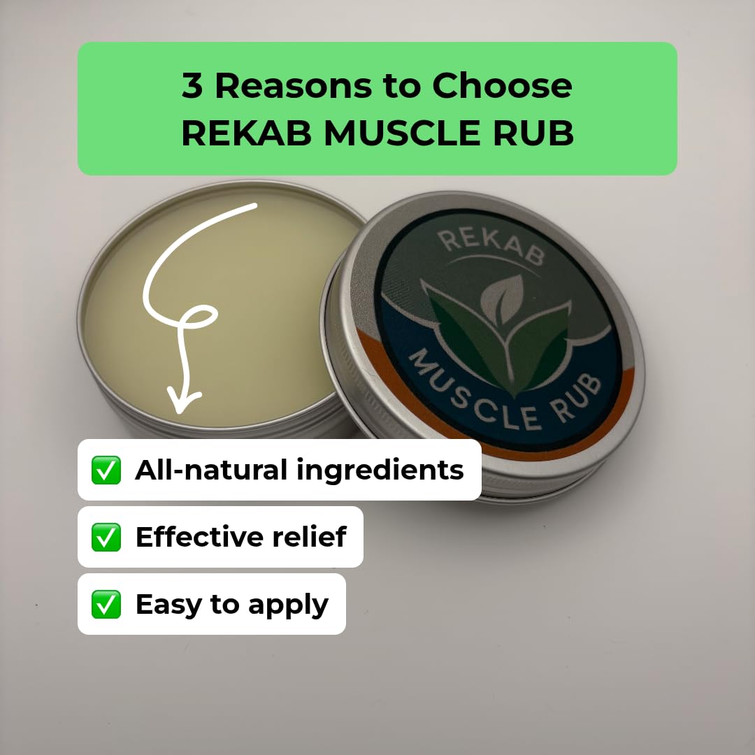 REKAB MUSCLE RUB, Neuropathy Cream, Arthritis Reliever, Knee Relief Balm for Adults, Natural Soothing Formula for Arthritis Sufferers, Joint Relief Cream, Total Relief, Joint & Muscle Therapy REKAB MUSCLE RUB Au supplements
