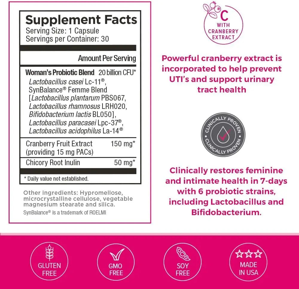 2 Pack Omax Prebiotics & Probiotics for Women, pH Balance, Vaginal Health, Urinary Tract, Yeast Omax3 uk supplements