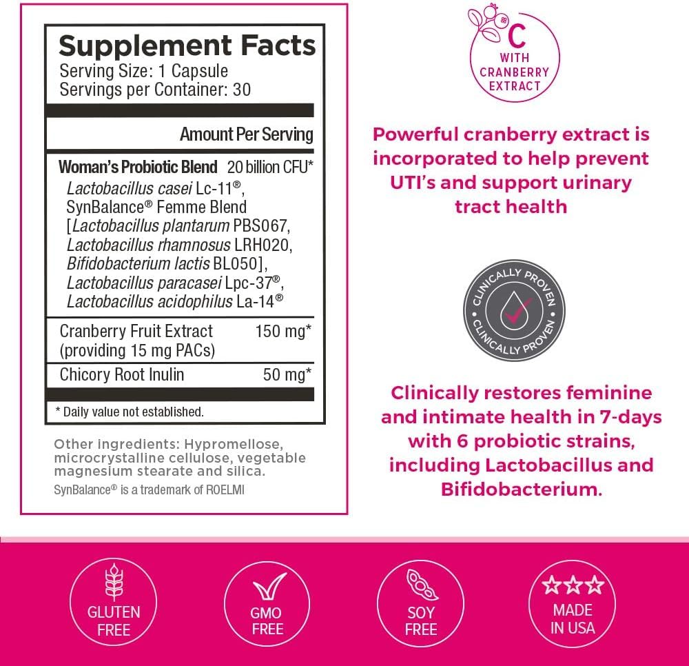 2 Pack Omax Prebiotics & Probiotics for Women, pH Balance, Vaginal Health, Urinary Tract, Yeast Omax3 Au supplements