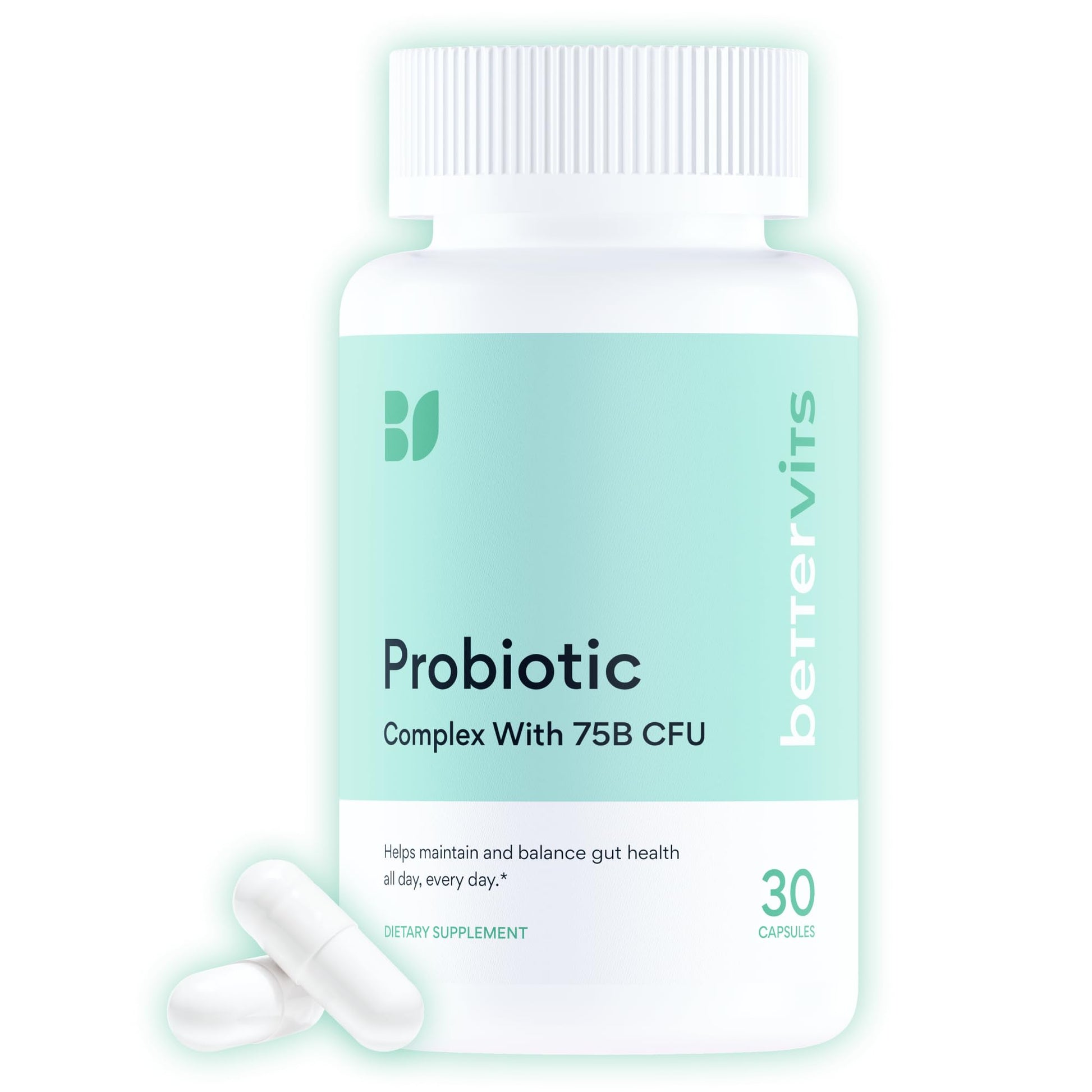 Bettervits Probiotics for Women & Men – 75 Billion CFU | Digestive Health and Gut Support Prebiotic | 14 Clinically Studied Strains with Vitamin B12, Lactobacillus and Inulin Fiber | 30 Capsules Bettervits Au supplements