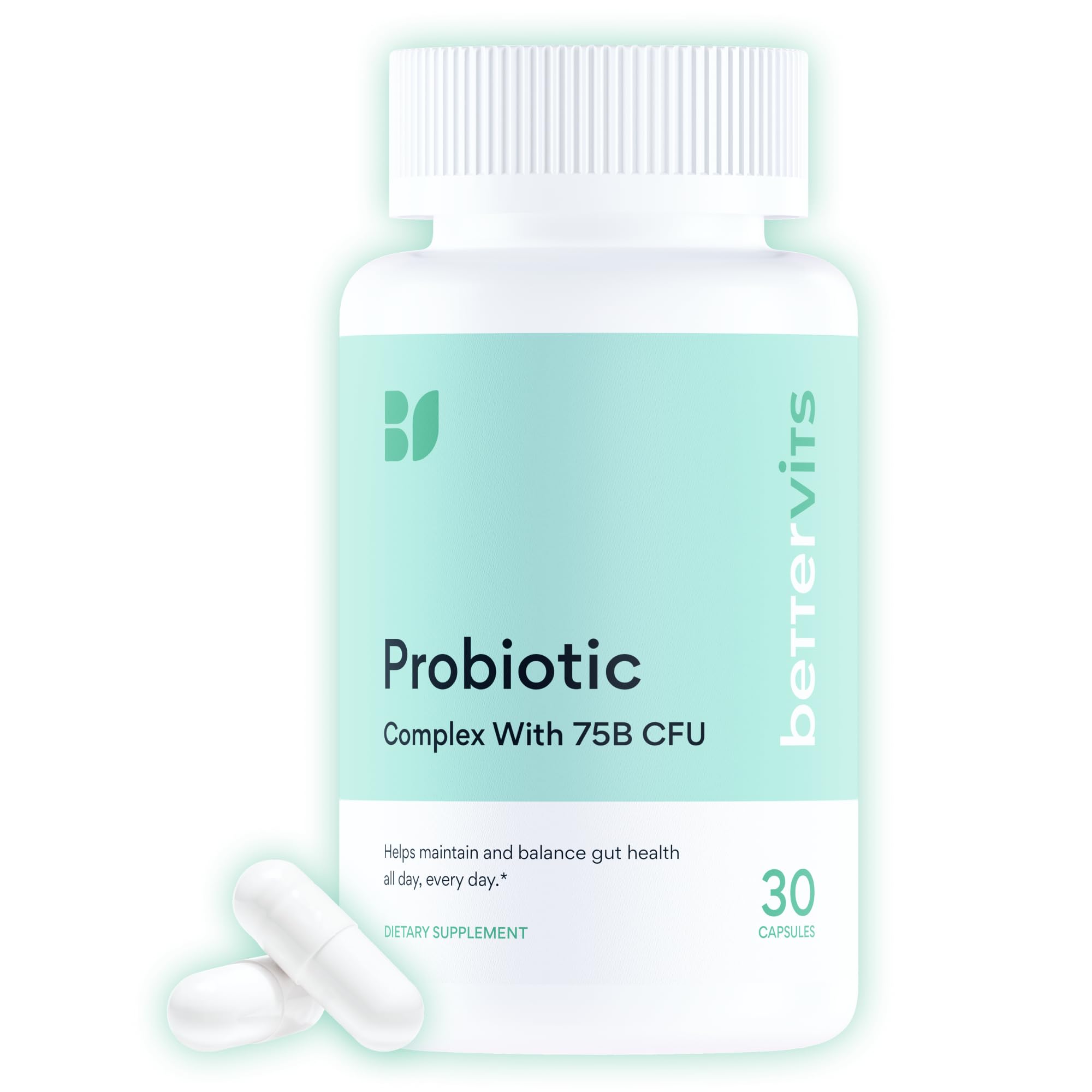 Bettervits Probiotics for Women & Men – 75 Billion CFU | Digestive Health and Gut Support Prebiotic | 14 Clinically Studied Strains with Vitamin B12, Lactobacillus and Inulin Fiber | 30 Capsules Bettervits Au supplements