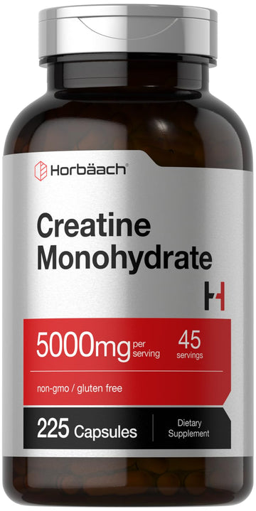 Horbäach Creatine Monohydrate | 5g | 225 Capsules | Non-GMO, Gluten Free Supplement Horbäach Au supplements