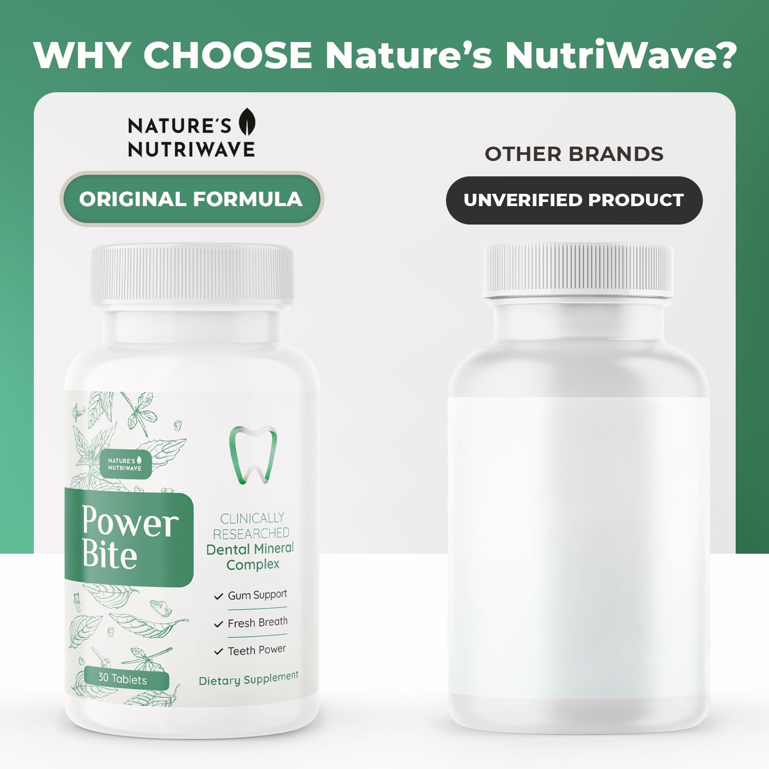 Power Bite Tablets – Mineral Complex with Calcium, Xylitol, Myrrh & Clove Oil – Natural Chewable Formula – Made in USA, Non-GMO, GMP Certified – 30 Tablets – 3 Month Supply Nature’s NutriWave Au supplements