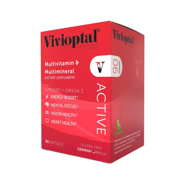 Vivioptal Active, 90 Softgels, Ginseng & Omega 3, Multivitamin & Multimineral, Gluten Free, German Formula Vivioptal Vitamins Au supplements