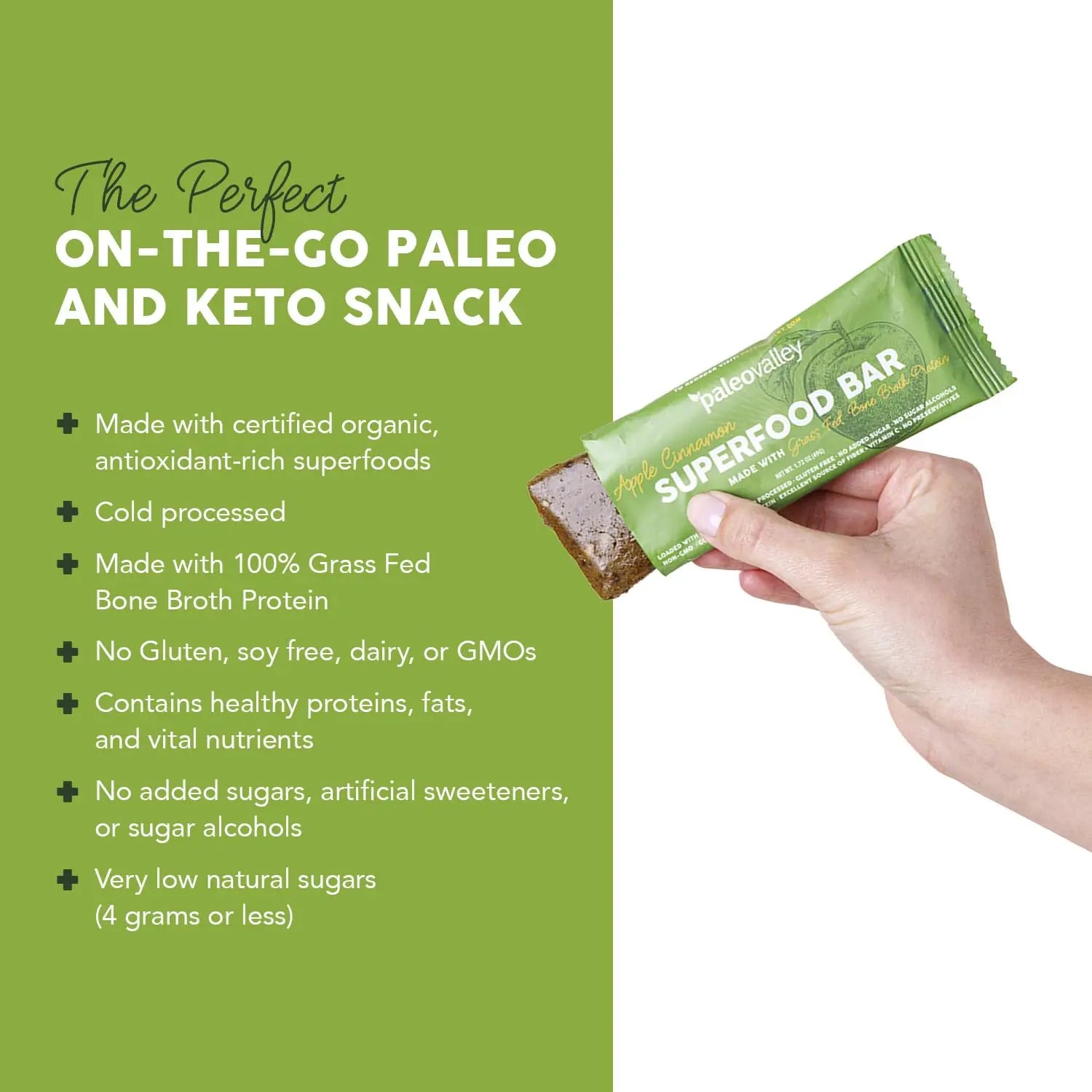 Paleovalley Superfood Bars – Apple Cinnamon– 10 Pack – 9g Protein per Bar – Gluten-Free, Grain-Free, Paleo, Non-GMO – On-the-Go Snack Paleovalley Au supplements