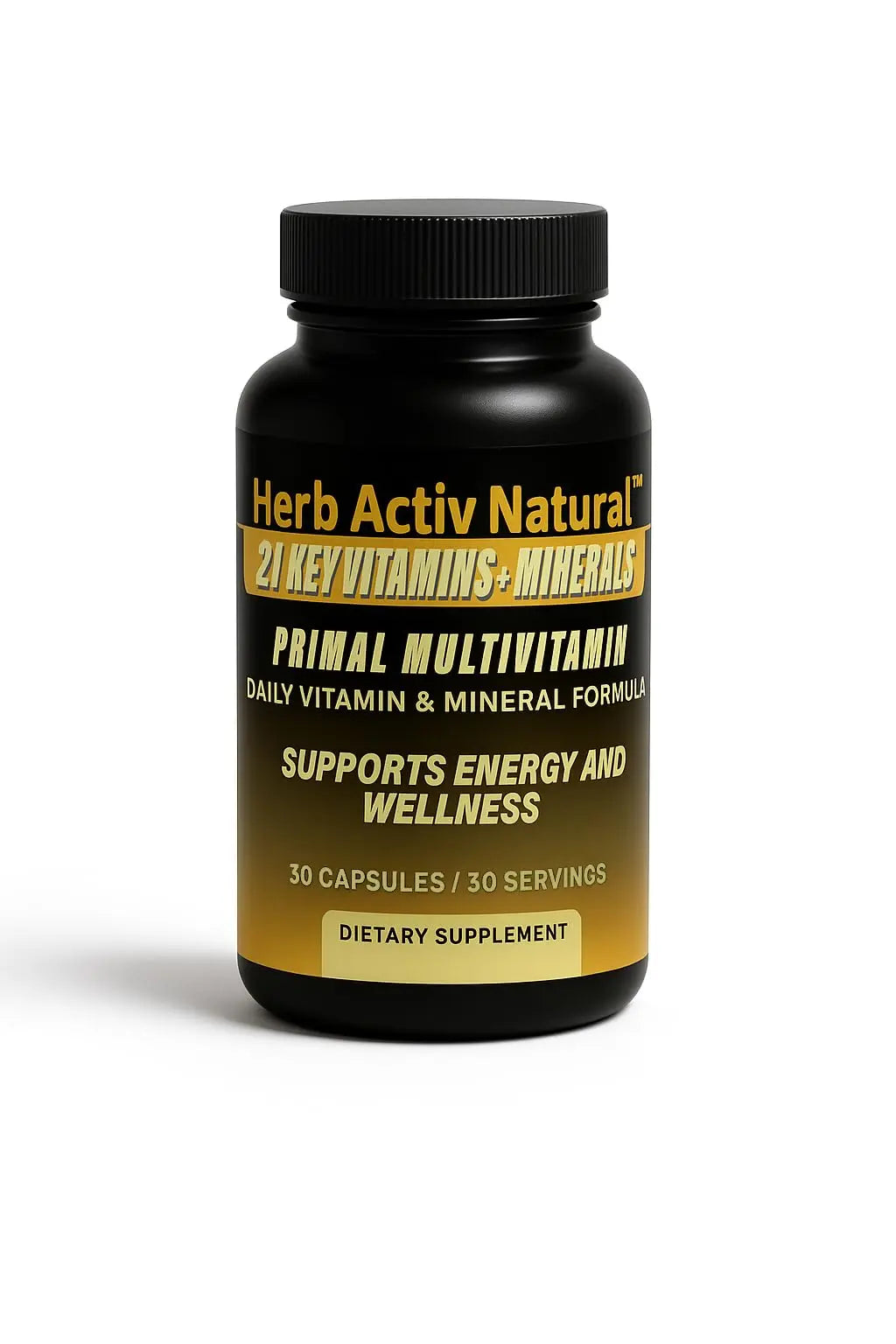 Herb Activ Natural Primal Multivitamin - 21 Essential Vitamins & Minerals - Daily Vitamin & Mineral Supplement - Energy & Wellness Support - 30 Capsules Herb Activ Natural Au supplements