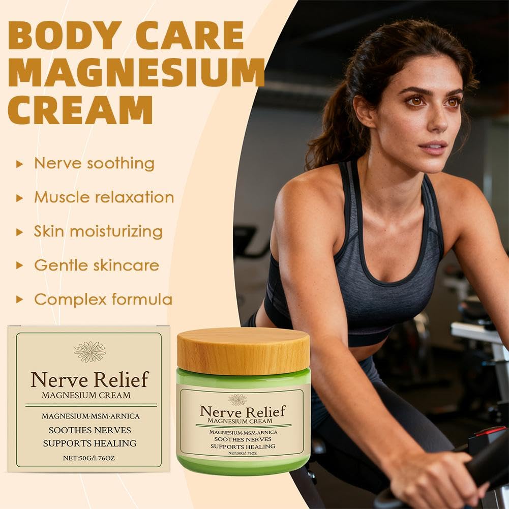 Total Relief Magnesium Cream - Nerve Relief Magnesium Cream with MSM & Arnica,Total ReliefCream for Muscle Relaxation, Soothes Nerves & Daily Soothing Support, Deep Hydration,50g/1.76oz Aus Healthcare Au supplements