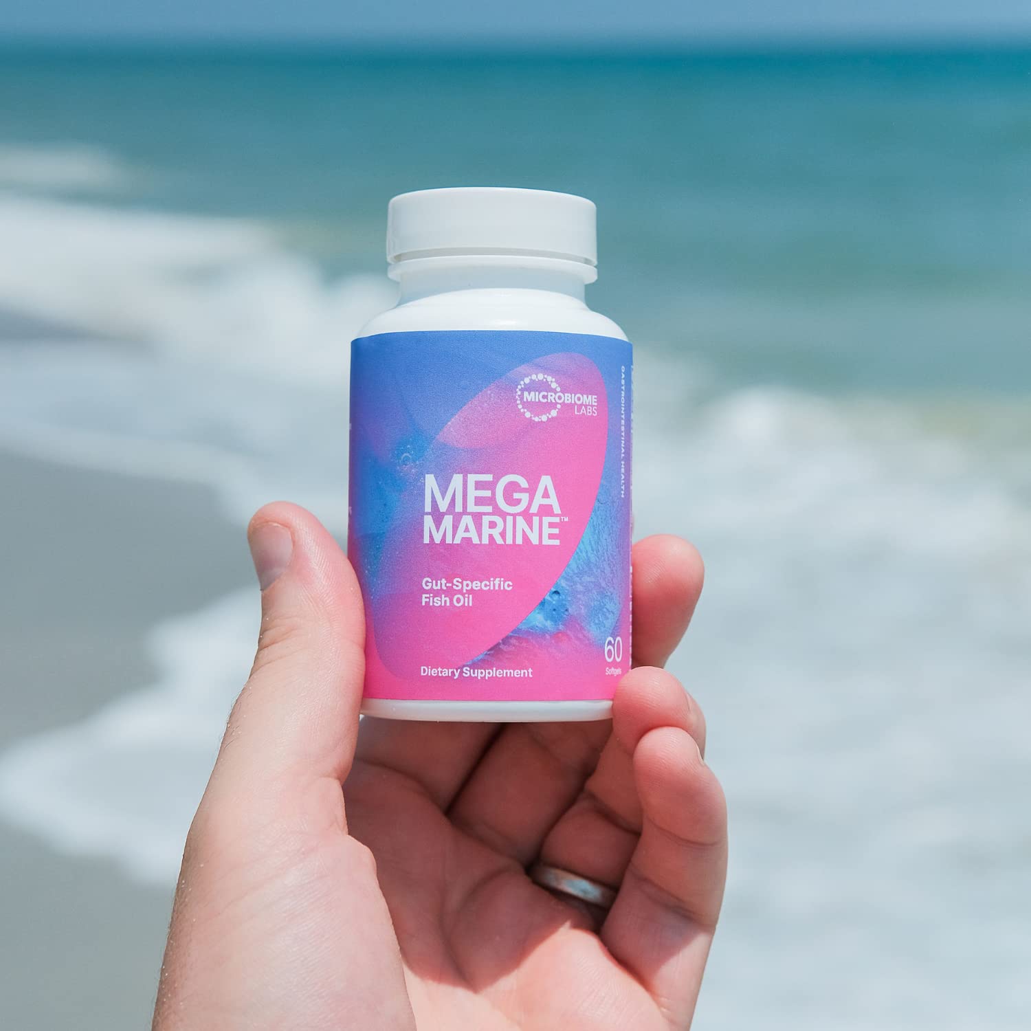 Microbiome Labs MegaMarine Omega 3 Fish Oil Supplements - Gut-Specific EPA DHA Omega 3 Supplement with DPA for Gut Health - Support Immune & Gut Barrier Function (60 Softgels) Microbiome Labs Au supplements