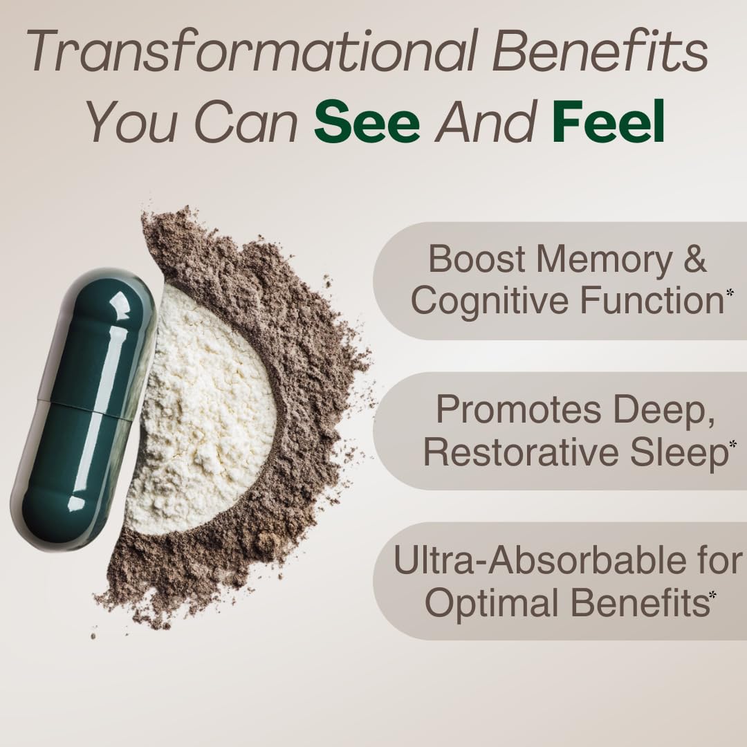 MAGPLUS+ Magnesium L-Threonate w Apigenin & L Theanine | 7-Ingredient Sleep Blend | Brain, Memory, & Sleep Support | Liposomal Magnesium Threonate Supplement (60 Capsules) Plus+Ultra Au supplements