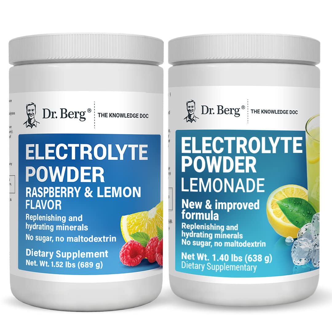 Dr. Berg's Electrolyte Powder 100 Servings Bundle - Raspberry Lemon & Lemonade Dr. Berg Nutritionals Au supplements