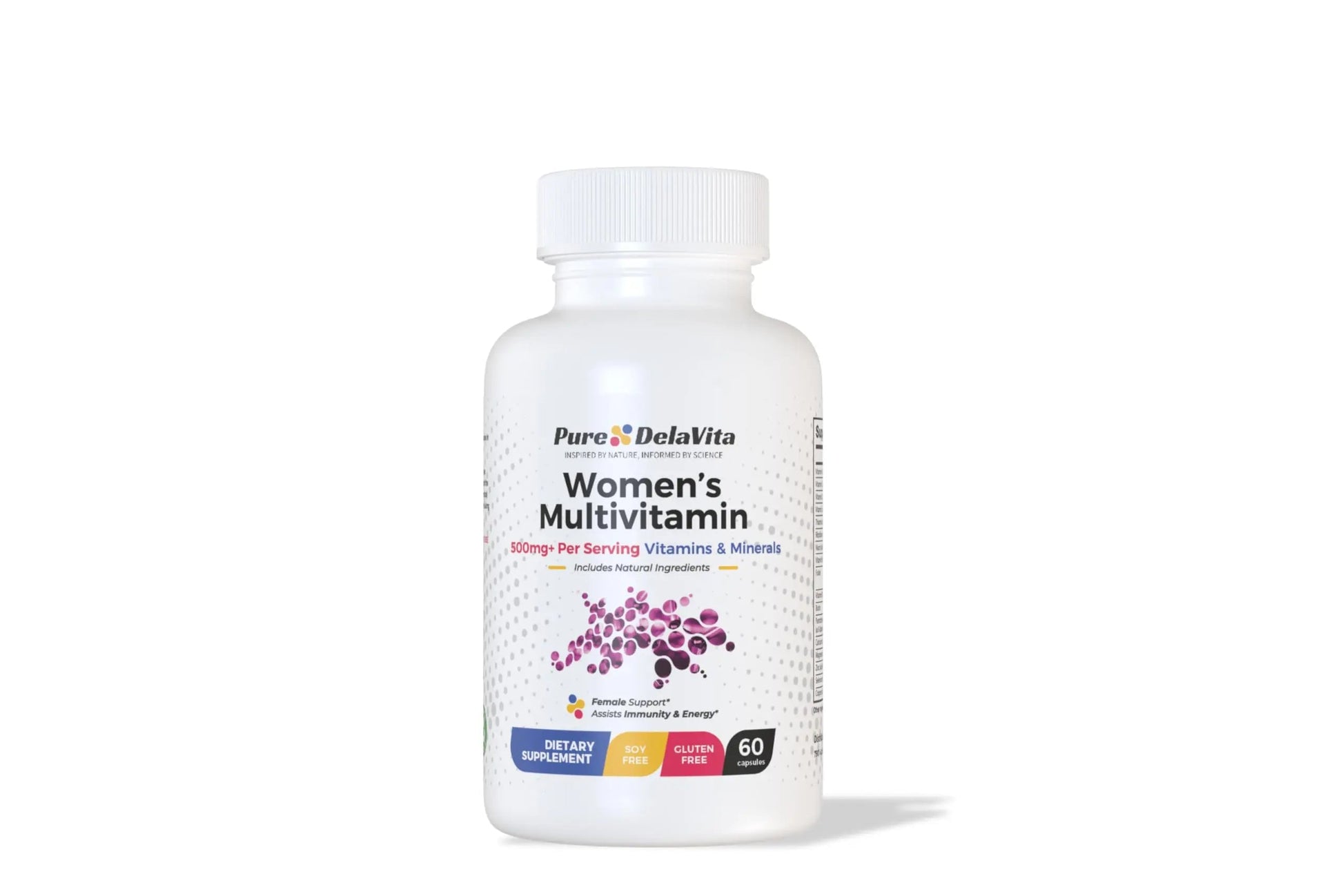 Pure DelaVita Women's Multivitamin | Daily Immune, Energy & Hormonal Support | 500mg+ Vitamins & Minerals | Natural Herbal Blend | Pure DelaVita Au supplements