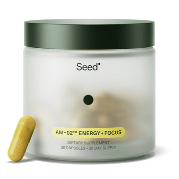 Seed AM-02 Energy + Focus - Daily Nootropic Supplement for Women & Men - Fast-Acting & Sustained Energy for Up to 6 Hours - Caffeine-Free Vegan & Shelf-Stable - 30 Capsules (30-Day Supply) Visit the Seed Store Au supplements