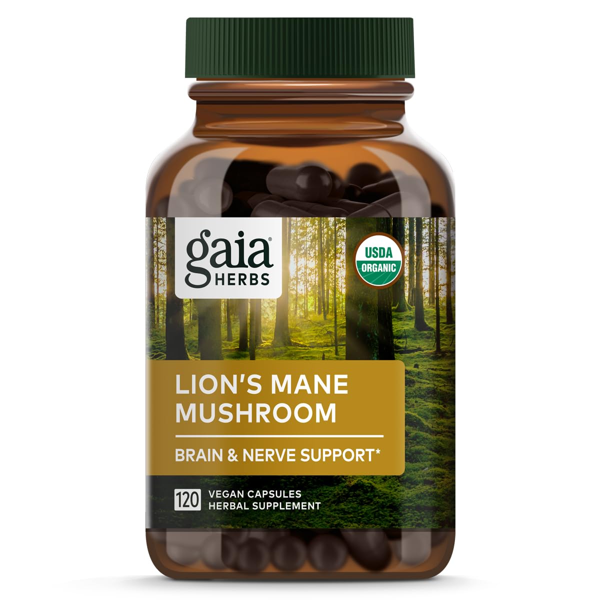 Gaia Herbs Organic Lion’s Mane Mushroom - Brain and Nerve Support Supplement Gaia Herbs Au supplements