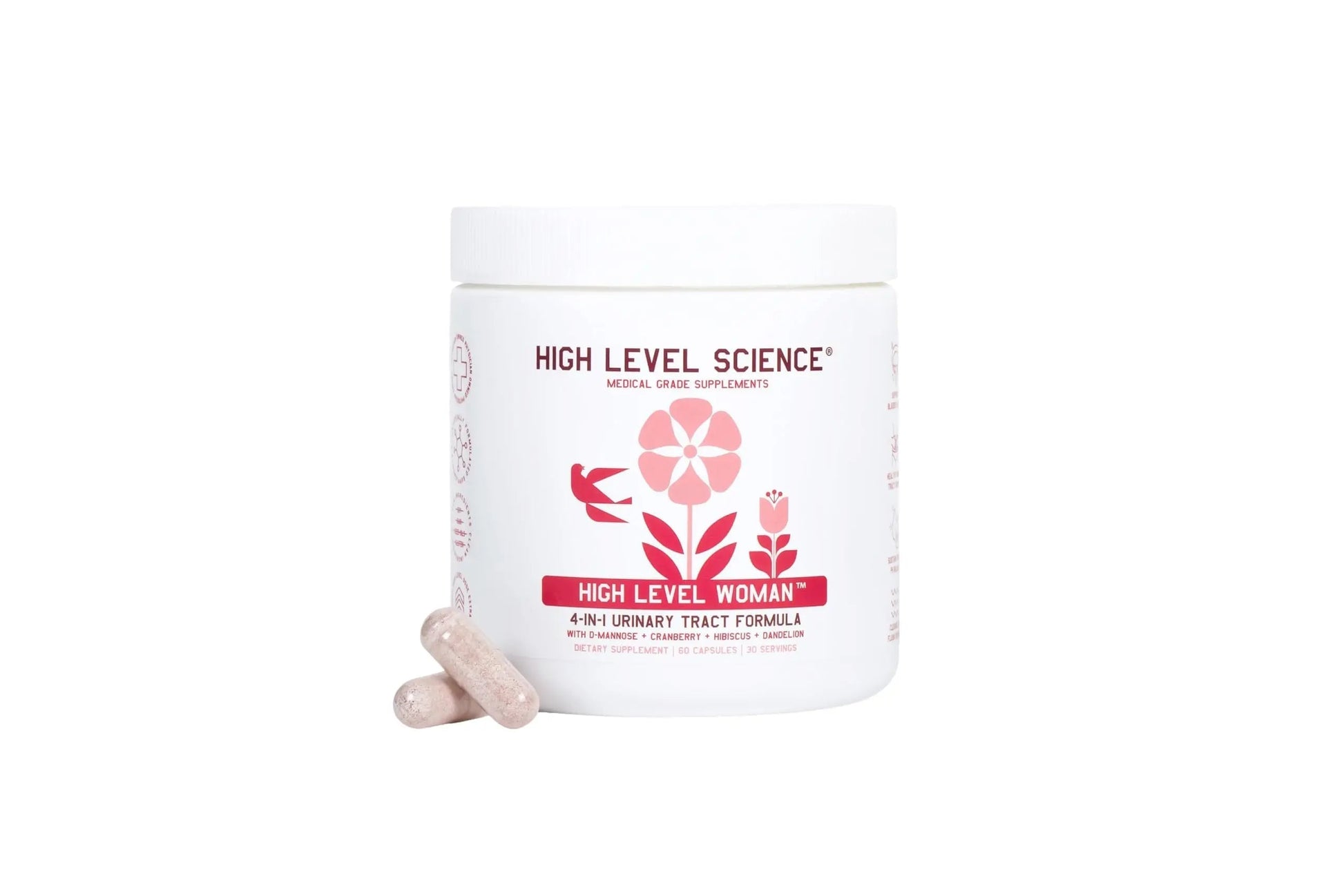 High Level D-Mannose 1000mg, Urinary Tract & Bladder Health Support, D Mannose Supplements for Women, Cranberry, Hibiscus & Dandelion, Utri Cleanse, 60 Capsules, Vegetarian, Gluten Free High Level Au supplements