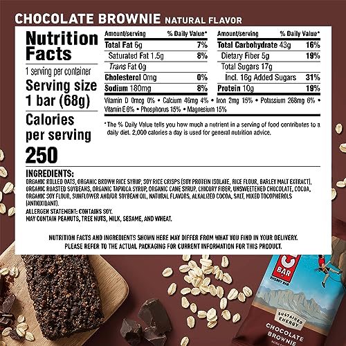 CLIF BAR - Chocolate Brownie Flavor - Made with Organic Oats - Non-GMO Clif Bar Au supplements