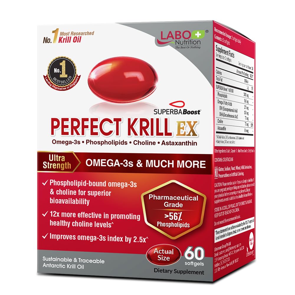 LABO Nutrition Perfect Krill EX, The Purest Ultra Strength Antarctic Krill Oil, Highest Phosph LABO Nutrition Au supplements