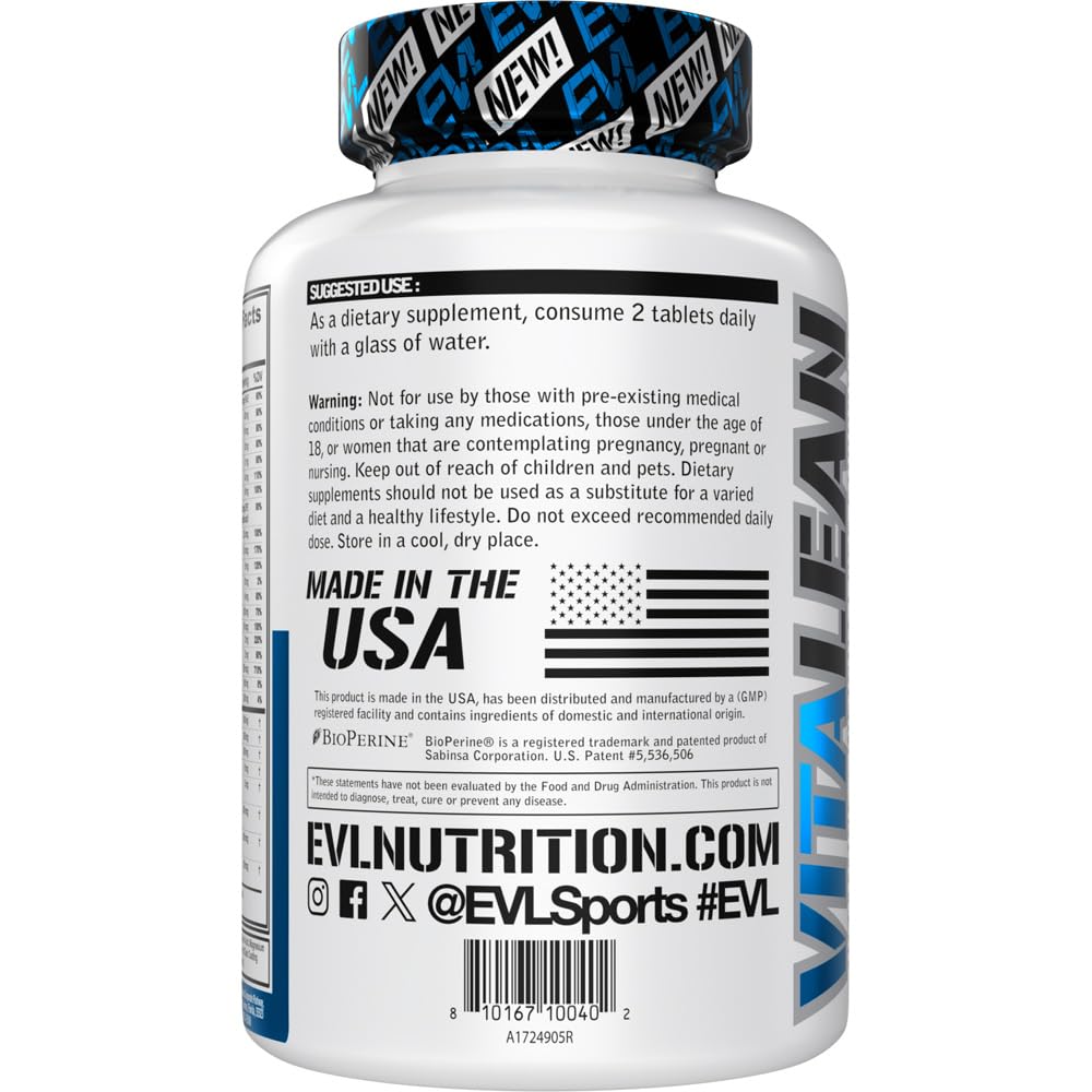 Evlution Nutrition VitaLean - Vitamins + Weight Loss Support - Key Vitamin + Core Antioxidant Support - Daily Nutrient & Weight Management Support - Bone, Eye & Immune Support - 45 Servings Evlution Au supplements