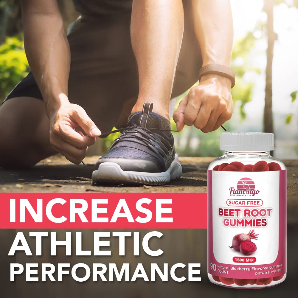 Sugar Free Nitric Oxide Beet Root Gummies (1500 mg)- Beet Root Chewables for Athletic Flamingo Supplements Au supplements
