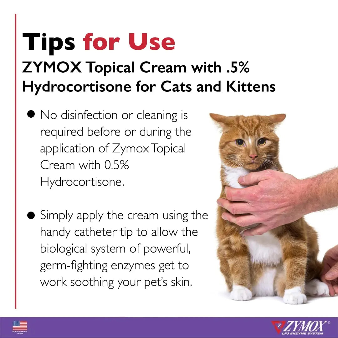 Zymox Cat & Kitten Topical Cream w/ .5% hydrocortisone - 1 oz. Tube Zymox Au supplements