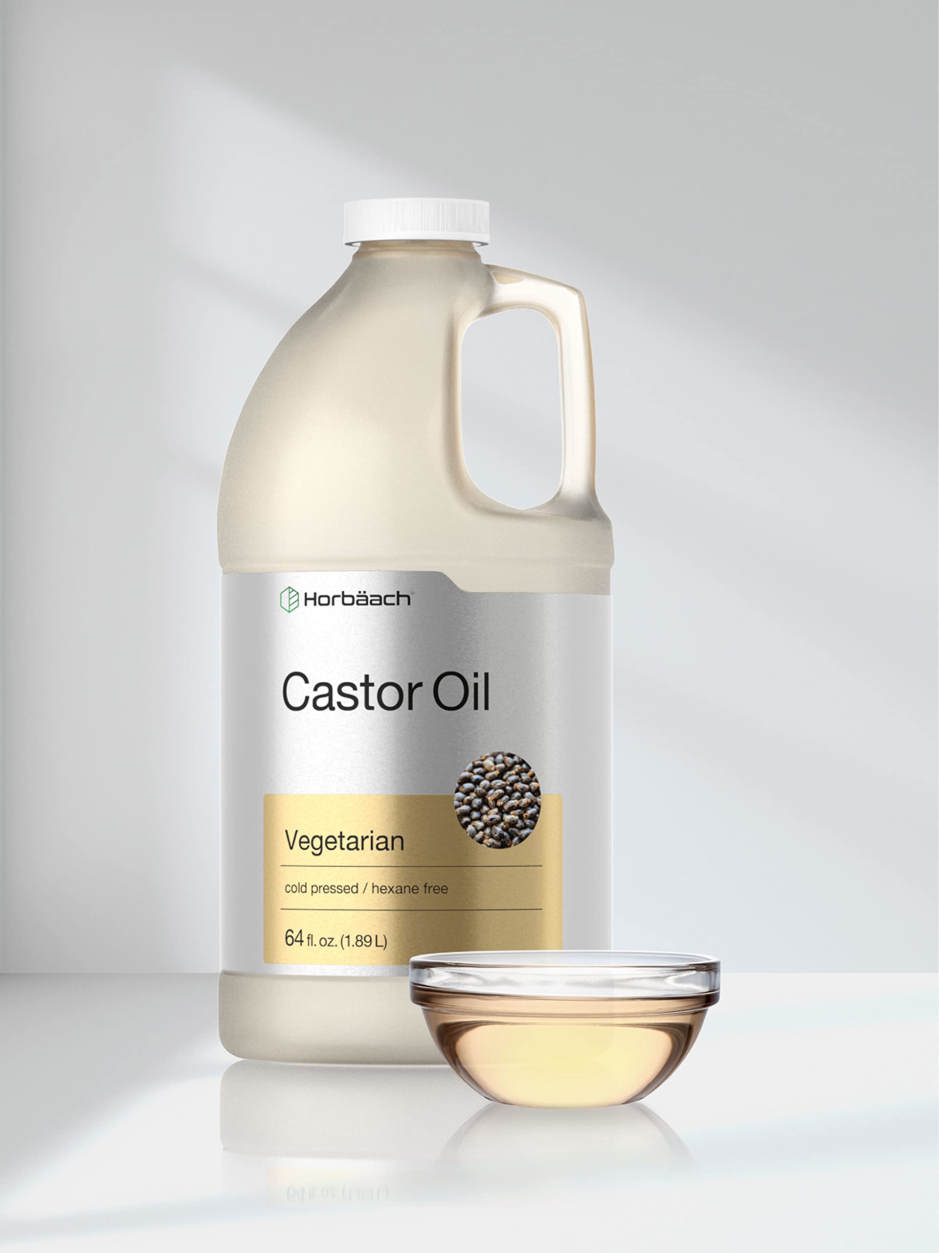 Castor Oil 64oz | for Hair Health, Eyelashes & Eyebrows | Hexane Free & Cold Pressed Horbäach Au supplements
