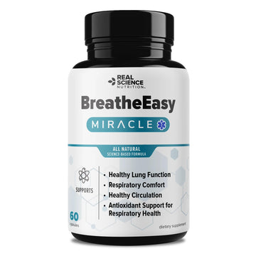 Real Science Nutrition BreatheEasy Lung Support Supplement for Lung Health & Respiratory Wellness – Lung Cleanse Formula with Vinitrox, GABA for Circulation Support - Made in USA - 60 Capsules Real Science Nutrition Au supplements