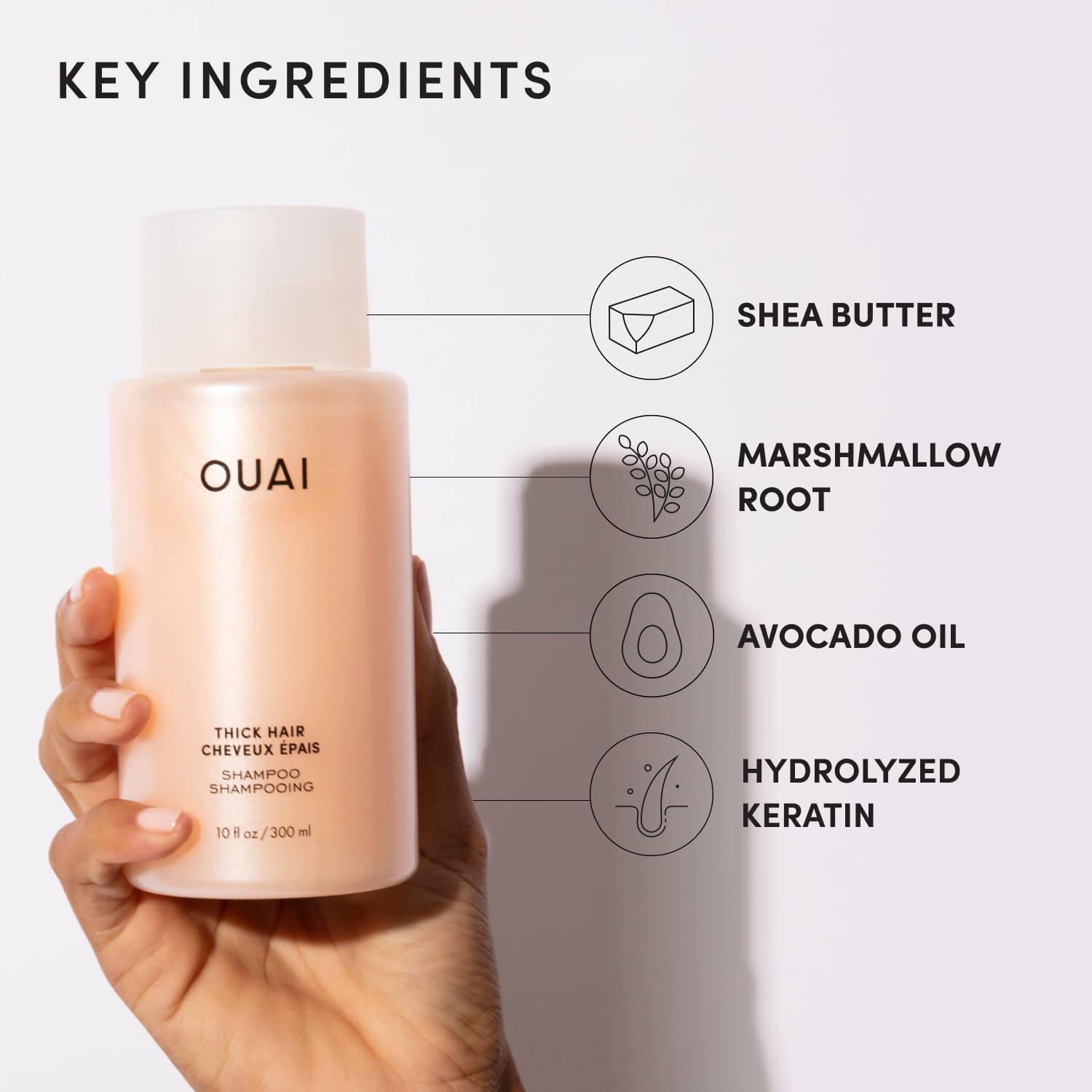 OUAI Thick Shampoo Refill - Moisturizing Shampoo with Keratin, Marshmallow Root, Shea Butter & Avocado Oil for Thick Hair - Strengthens & Hydrates - Paraben, Phthalate & Sulfate Free (32 Fl Oz) OUAI Au supplements