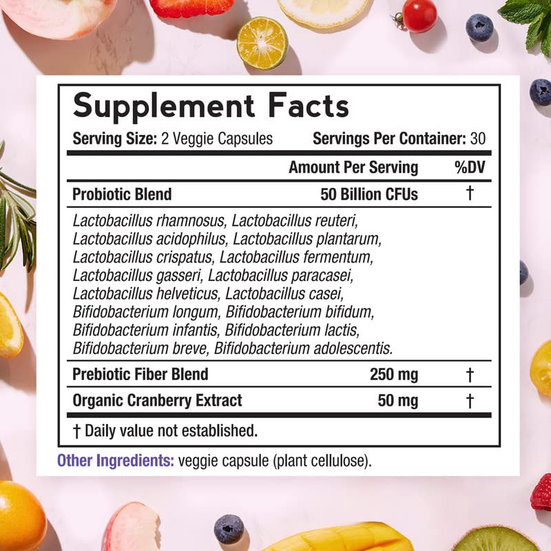 Doctor's Recipes Women’s Probiotic, 60 Caps 50 Billion CFU 16 Strains, with Organic Doctor's Recipes Au supplements