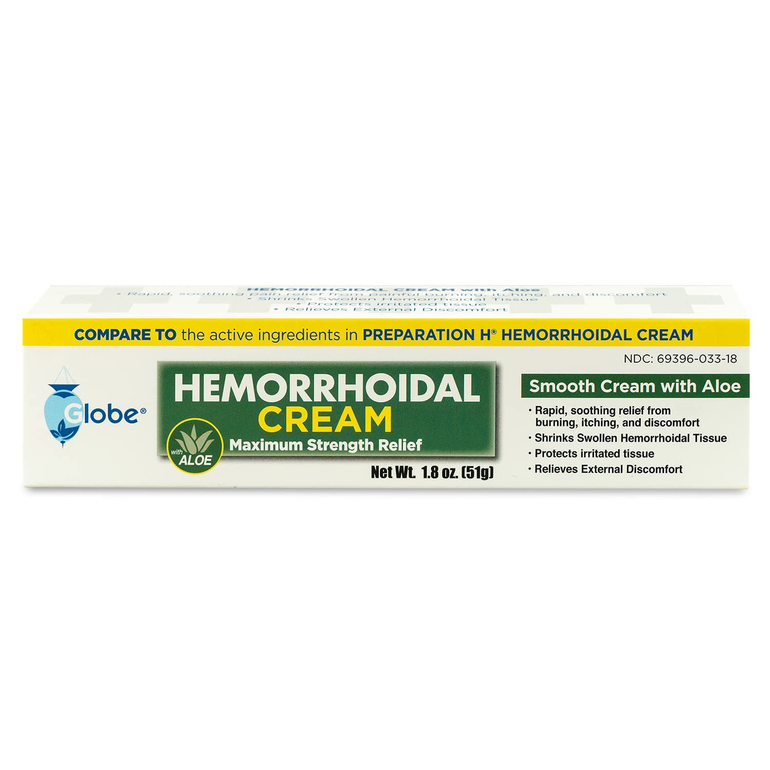 Globe Hemorrhoidal Cream (2 Pack) 1.8 oz w/Applicator Phenylephrine, Pramoxine with Aloe, Relief from Burning, Itching and Discomfort of Hemorrhoids. Globe Au supplements
