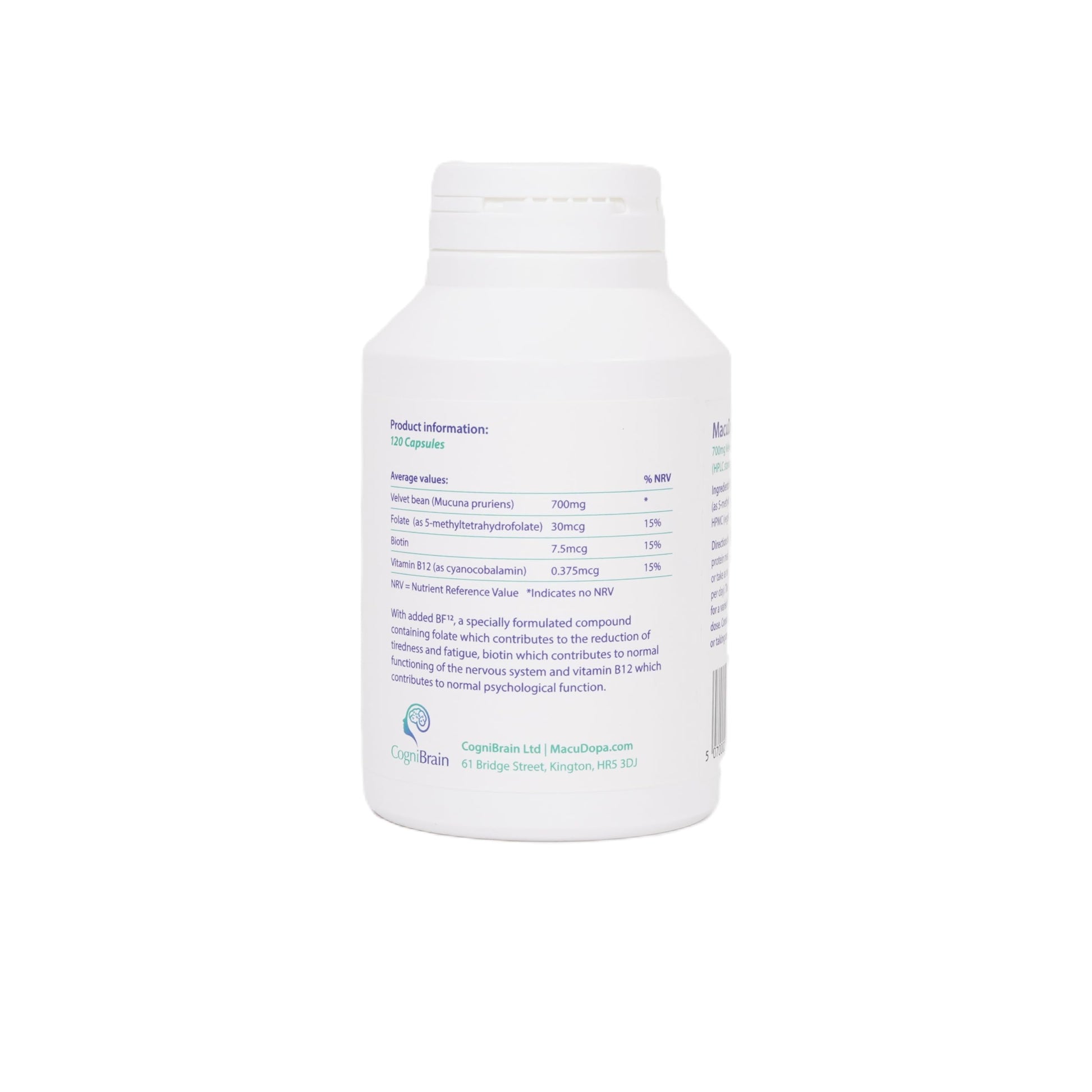 Macudopa Day Capsules 700mg Proprietary Blend, 63% HPLC standardised Levodopa. 120 Veggie Capsules MacuDopa Au supplements