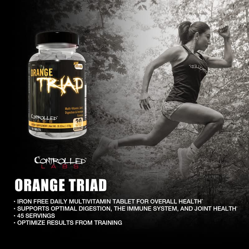 CONTROLLED LABS Orange Triad Daily Multivitamin, Iron Free Sports Supplement for Workout, Digestion, Immune, and Joints, 45 serv - Tablets (270 Count (Pack of 1)) CONTROLLED LABS Au supplements