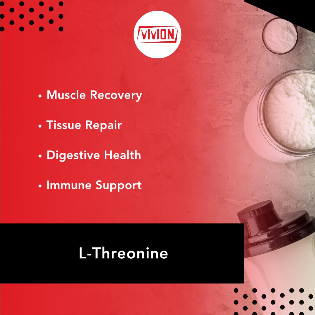 Vivion L-Threonine Powder 1000 Grams - Amino Acid Powdered for Manufacturing Muscle Recovery, Immune & Gut Health Tablet Capsule Formulations - 1 kg (2.2 lb) Vivion Au supplements