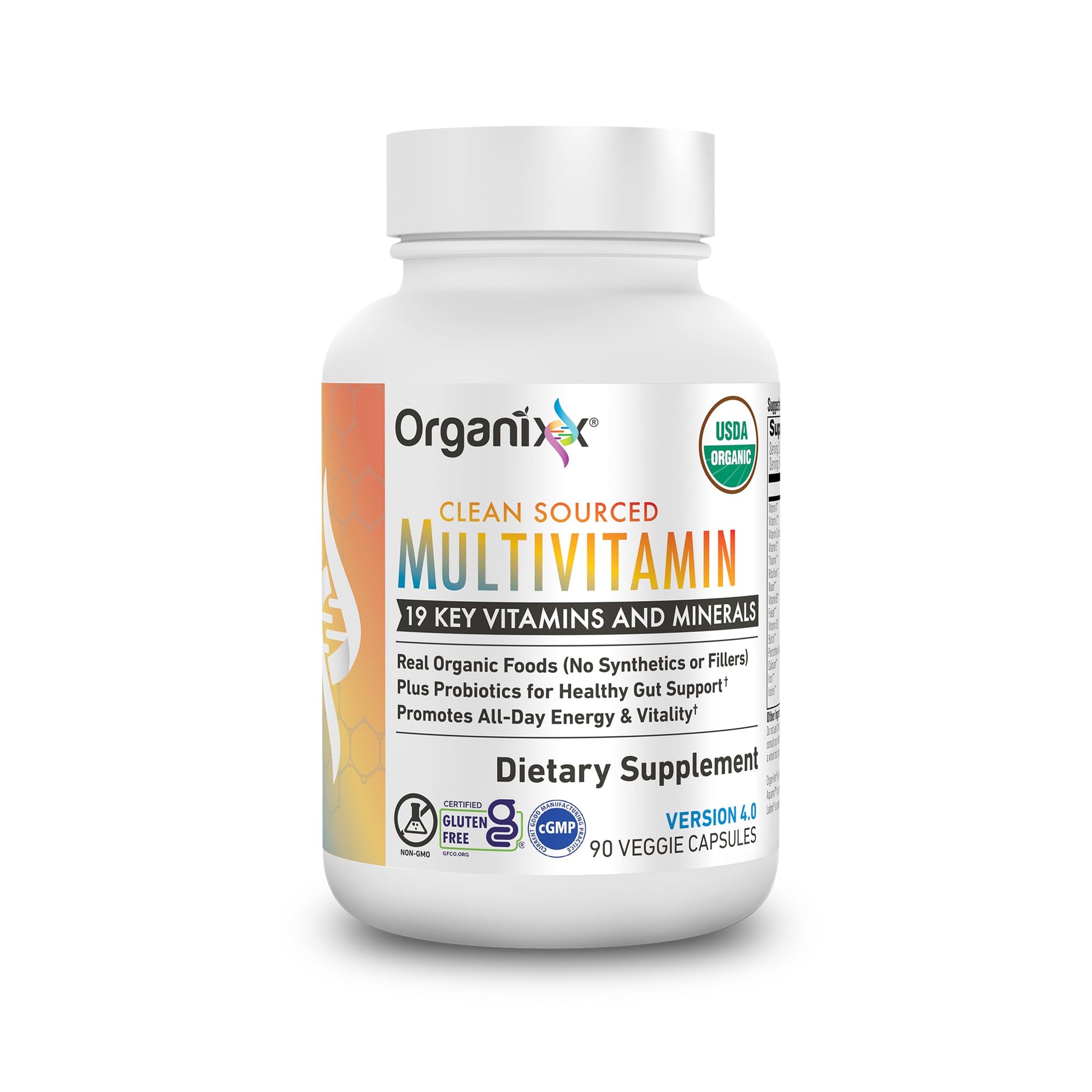 Organixx Clean Sourced Multivitamin for Women & Men, w/Vitamin C, D3, Vitamin B Complex, Probiotics, Organic Fruits & Vegetables, Supports Digestive Gut Health, Immune Support, 90 Vegan Gel Capsules Organixx Au supplements